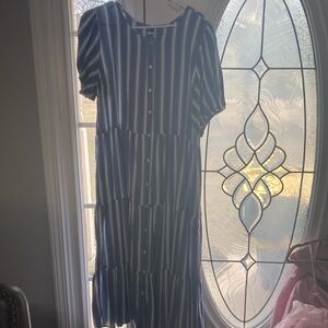 Striped Blue and White Dress